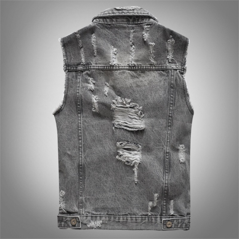 New Fashion Men Retro Grey Den - Men'S Fashion Vest With Jeans ulasan dan harga