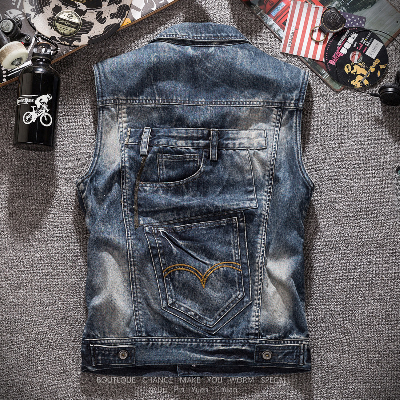 New Fashion Men Retro Grey Den - Men'S Fashion Vest With Jeans ulasan dan harga
