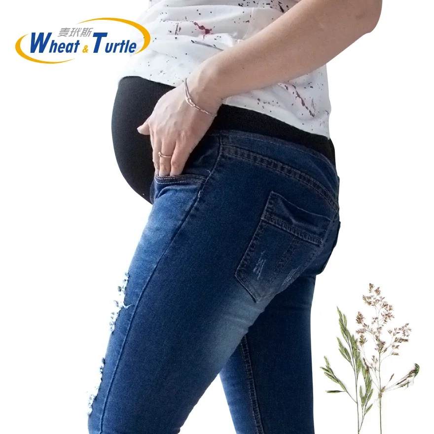 Hot Sale Cotton Denim Maternit - Skinny Jeans Ripped ulasan dan harga