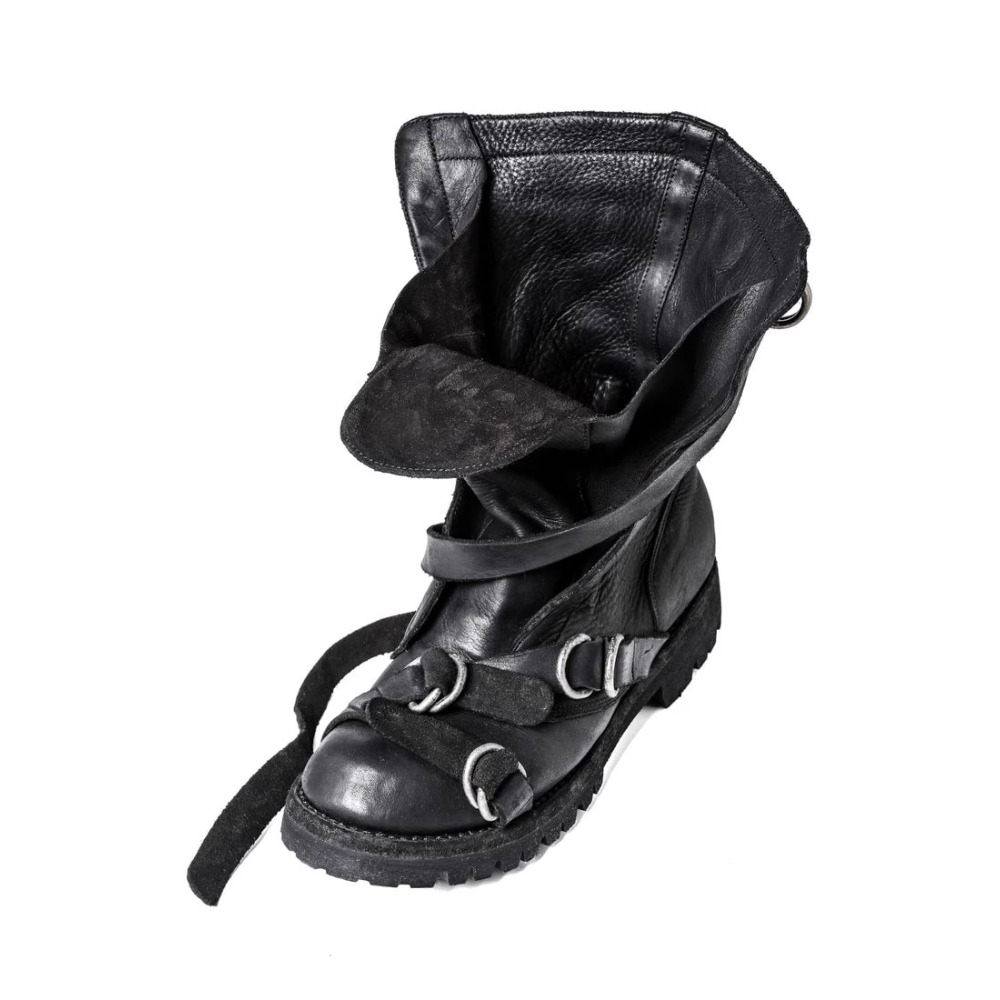 Men's Leather Motorcycle Boots - Belt Mens Fashion ulasan dan harga