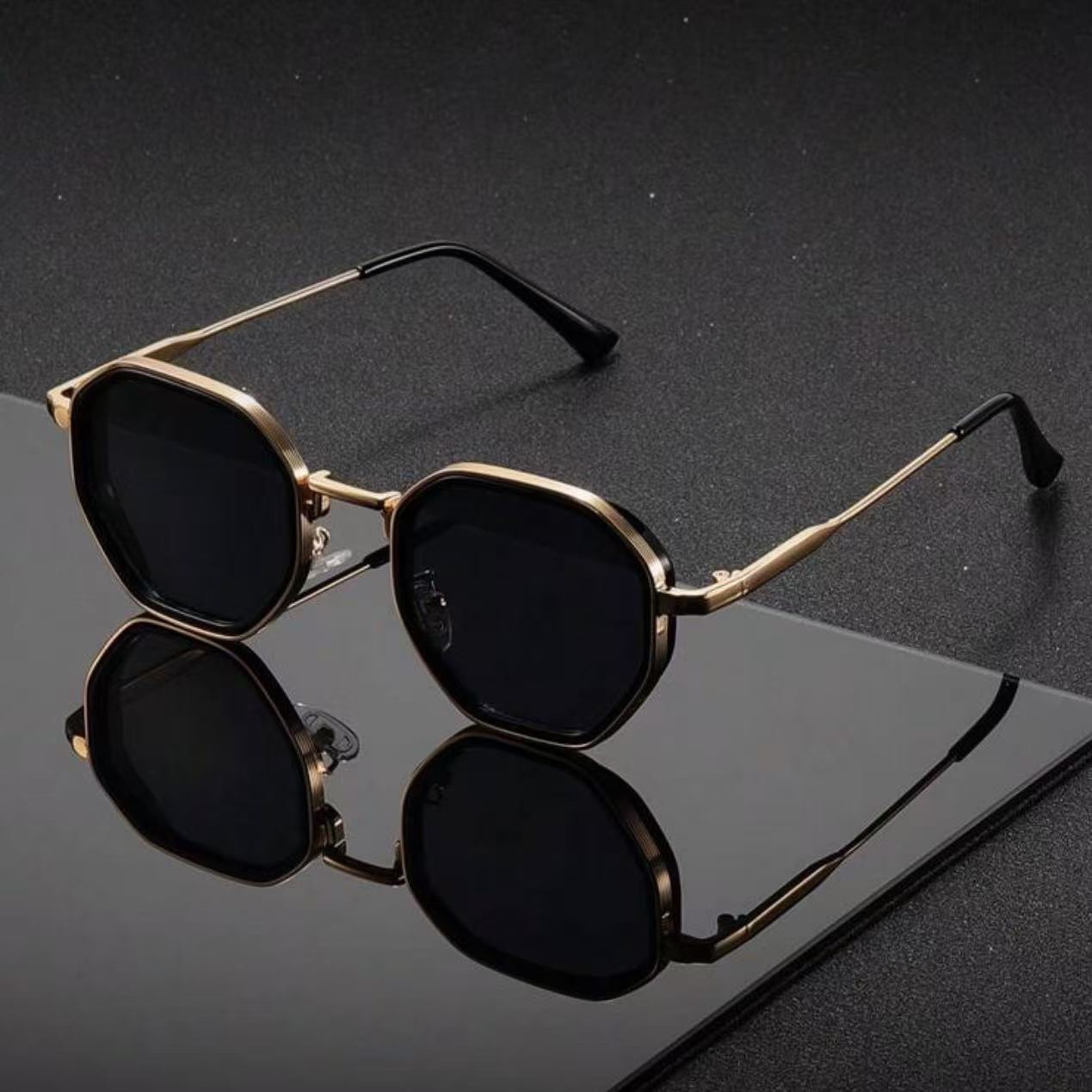 1 Pair Unisex Round Metal Fash - Men'S Fashion Round Glasses ulasan dan harga