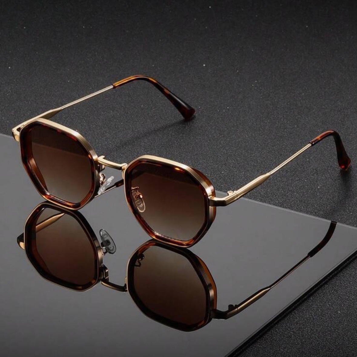 1 Pair Unisex Round Metal Fash - Men'S Fashion Round Glasses ulasan dan harga